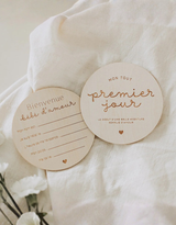 Pastille en bois recto et verso pour souvenir de naissance - Le Petit Tableau Noir | Veille sur toi