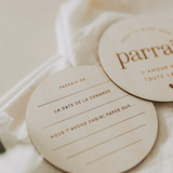 Pastille de bois recto/verso - Parrain - Le petit tableau noir