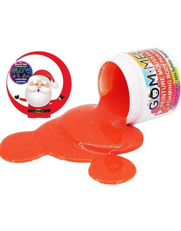Nettoyant pour le corps - Peinture moussante scintillante - Rouge Père Noël - GOM.MEE