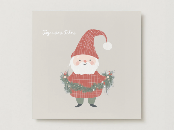 Carte de souhaits de Noël - Père Noël décontracté - Veille sur toi