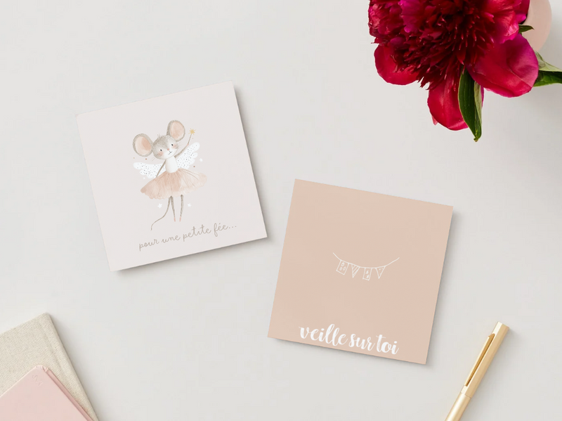 Carte de souhaits - Petite fée - Veille sur toi