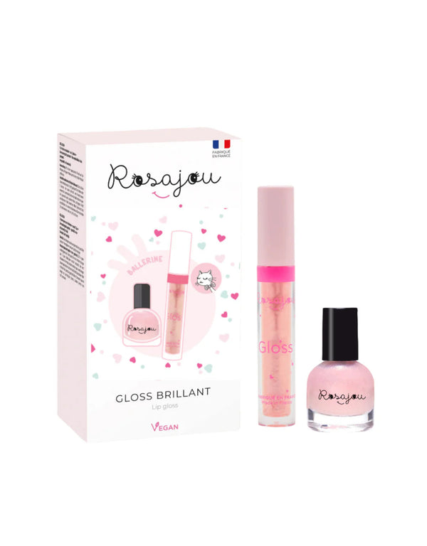 Coffret Ballerine avec un brillant à lèvres et un vernis à ongles - Rosajou | Veille sur toi