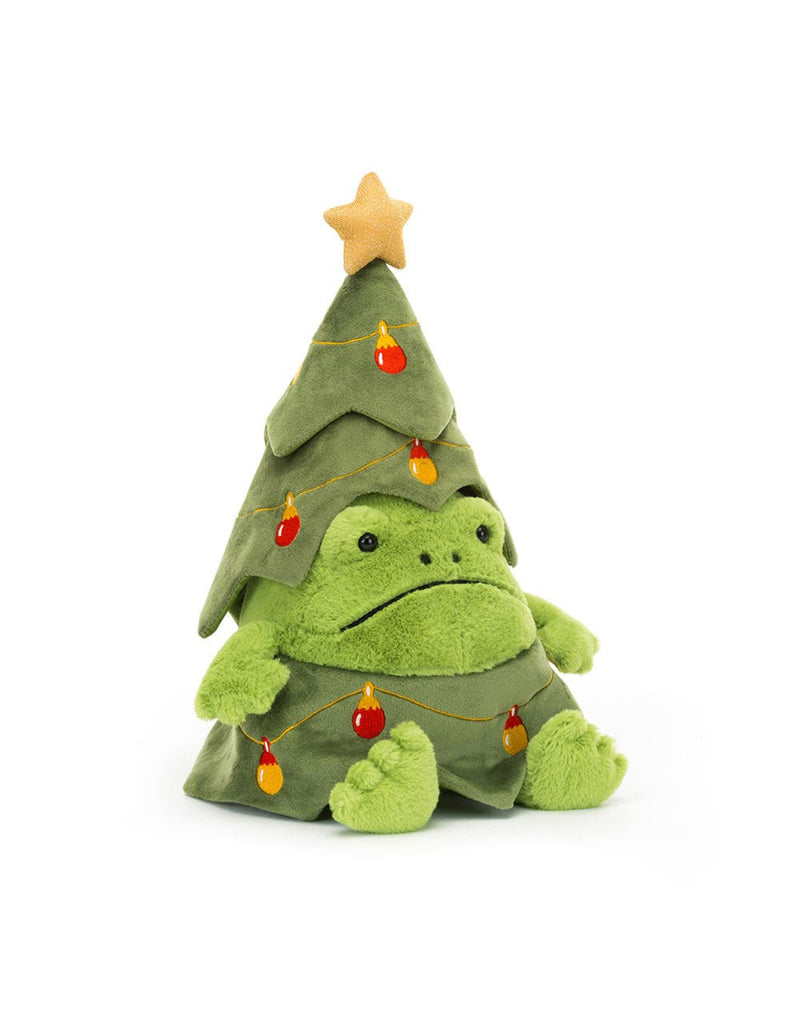 Peluche ultra douce de Ricky la grenouille en costume de sapin de noel - Jellycat | Veille sur toi