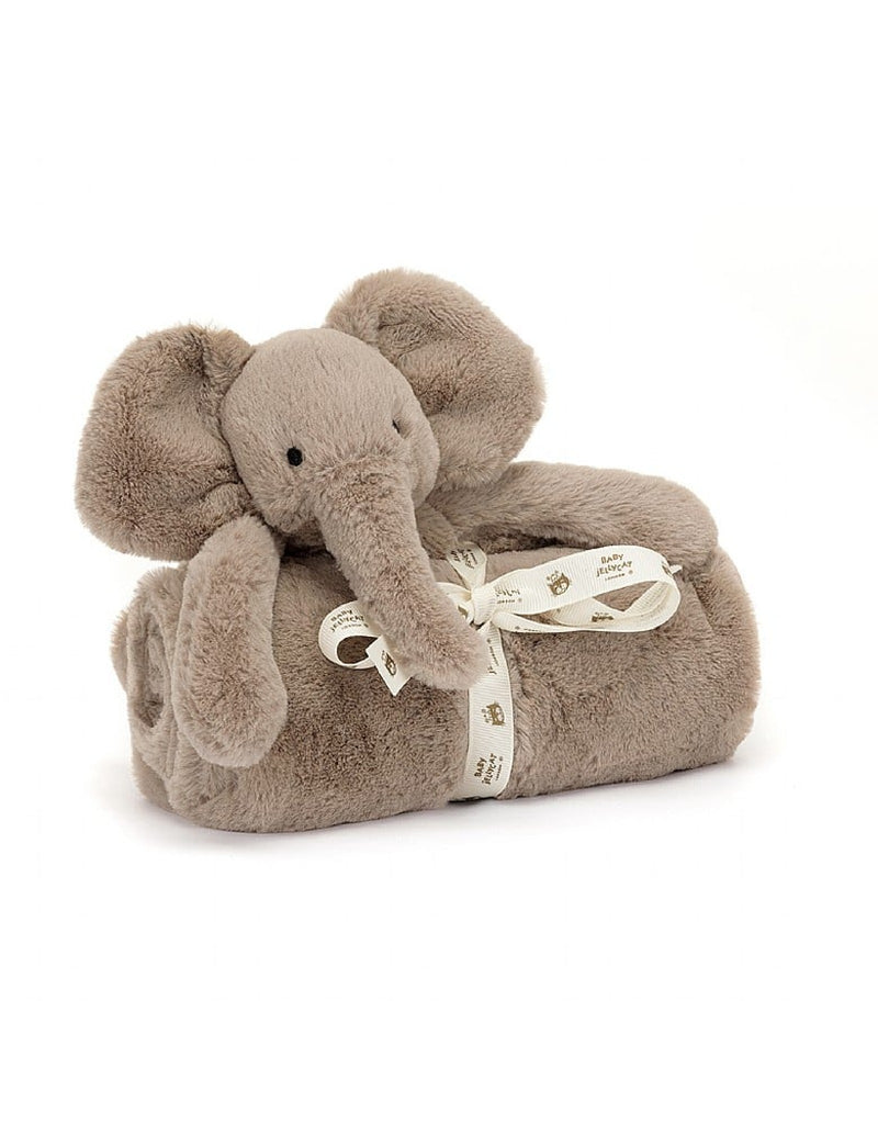 Coffret cadeau - Grande Peluche Couverture Éléphant Smudge - Smudge Elephant Blankie - Jellycat