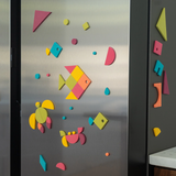 Set of 198 Magnetic Shapes - Rainbow Pop - The Type Set Co.