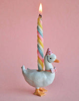 Porte-bougie en porcelaine fine et peint à la main - Oie rose - Camp Hollow | Veille sur toi