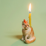 Porte-bougie en porcelaine - Chat Maine Coon - Camp Hollow