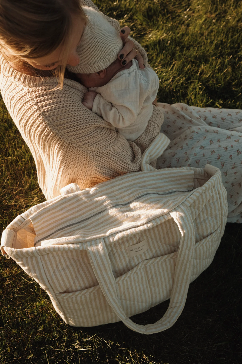 Sac à couche - Rayé jaune - Dans le sac
