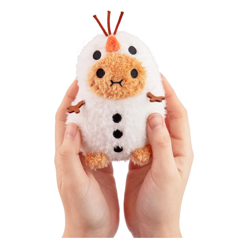 Mini peluche assise - Ricespud costumé en bonhomme de neige - Noodoll