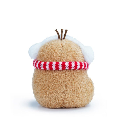 Mini peluche assise - Ricespud avec écharpe rayée rouge - Noodoll