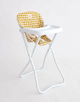 Chaise haute pour poupée pliante - Vichy moutarde - Tiny Harlow | Veille sur toi
