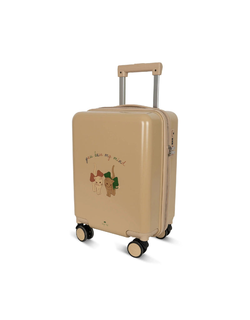 Valise de voyage crème - Chaton avec boucle - Konges Sløjd