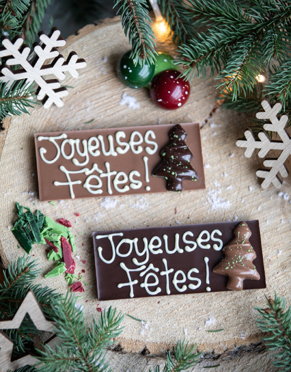 Tablette Joyeuses fêtes! - Chocolat au lait - Choco Chocolat