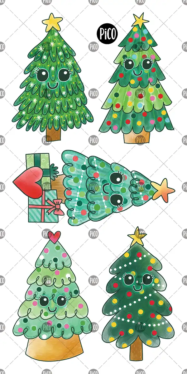 Tatouages Temporaires - Les sapins de Noël - Pico