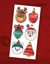 Tatouages temporaires avec motifs de boules de Noël - Pico Tatoo | Veille sur toi