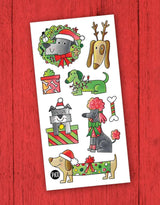 Tatouages temporaires aux motifs de chiens de Noël - Pico Tatoo | Veille sur toi