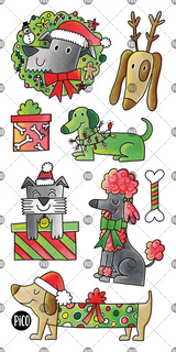 Tatouages Temporaires - Les chiens de Noël - Pico