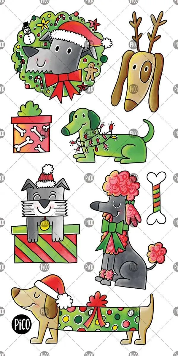 Tatouages Temporaires - Les chiens de Noël - Pico