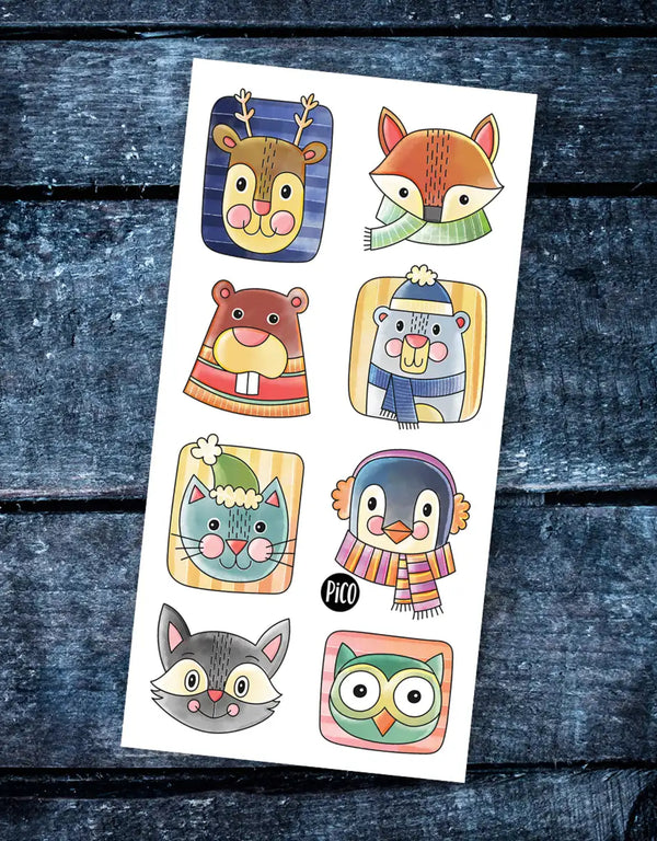 Tatouages temporaires aux motifs d'animaux hivernaux - Pico Tatoo | Veille sur toi