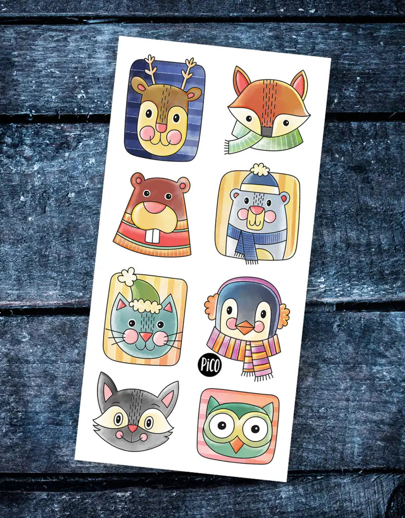 Tatouages temporaires aux motifs d'animaux hivernaux - Pico Tatoo | Veille sur toi