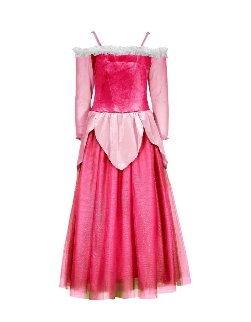 Déguisement robe de princesse aurore la belle au bois dormant rose - Joy Costume