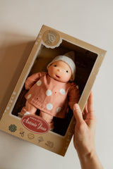 Ariel 26 cm Organic Doll - Polka Dot Dress with Little Hat - Antonio Juan