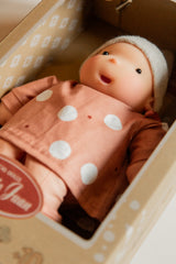 Ariel 26 cm Organic Doll - Polka Dot Dress with Little Hat - Antonio Juan