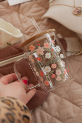 Boho mug with straw - Maman bloom - Mömy