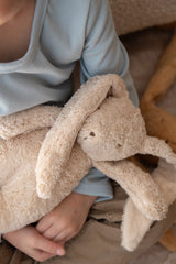 Peluche Sonore en Coton Biologique avec Veilleuse 2.0 - Lapin Rose - Moonie