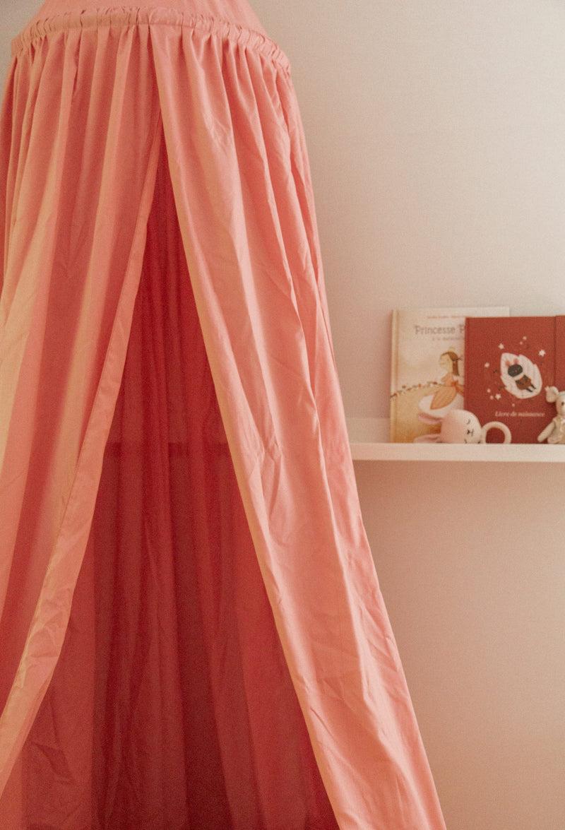 Ciel de lit en coton - Rose antique - Veille sur toi