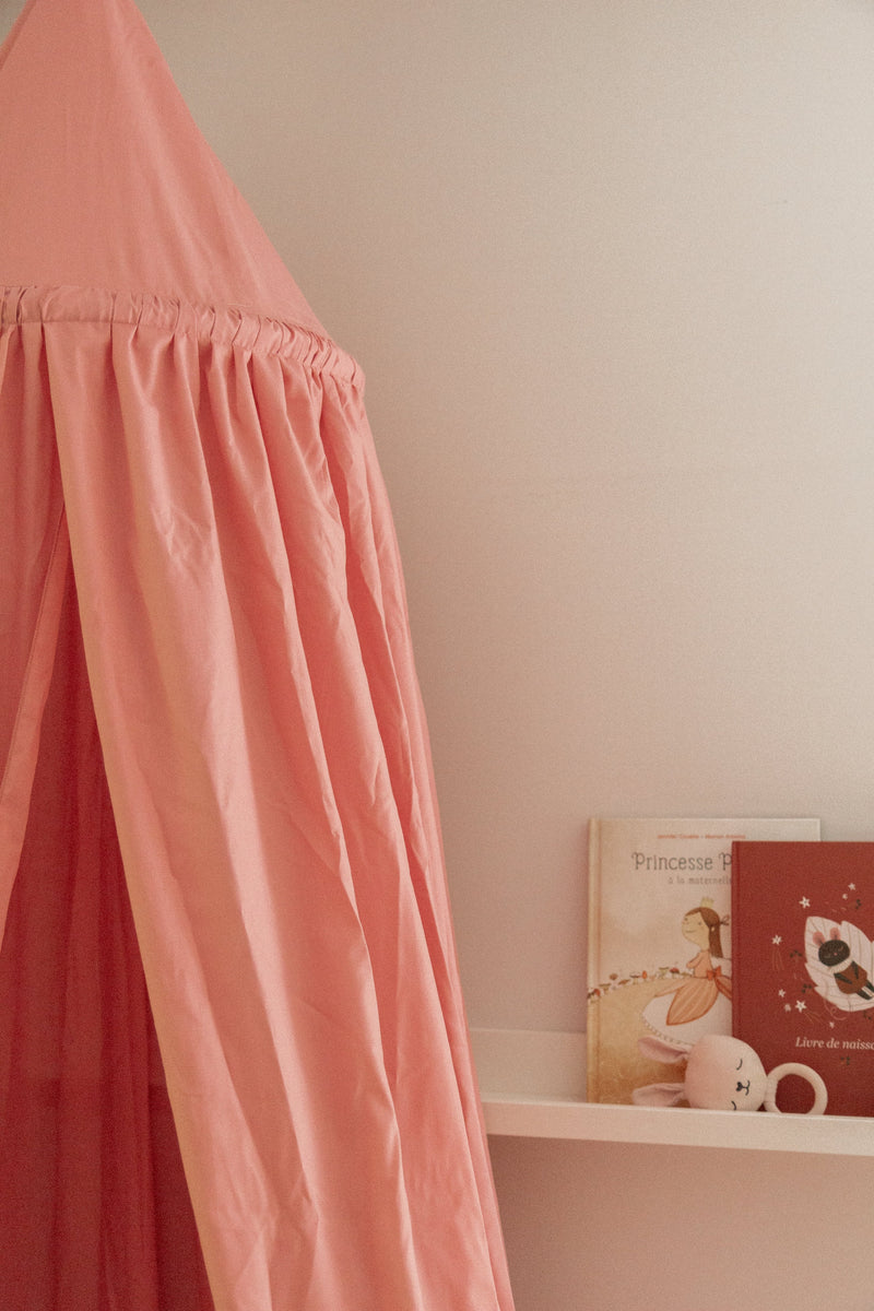 Ciel de lit en coton - Rose antique - Veille sur toi