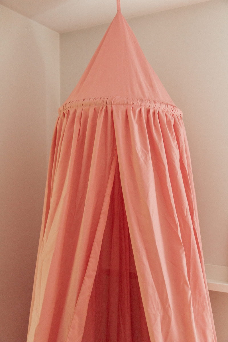 Ciel de lit en coton - Rose antique - Veille sur toi