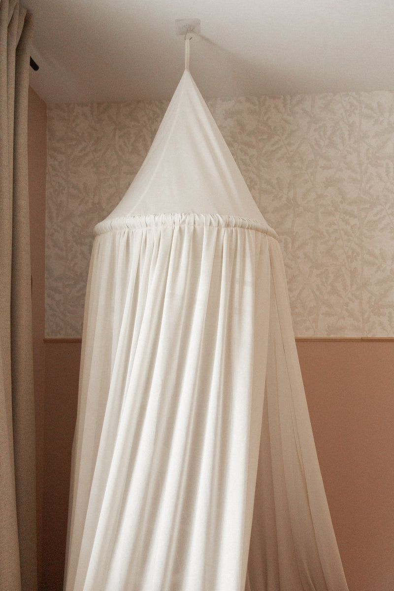 Ciel de lit en voile - Sable doux - Veille sur toi