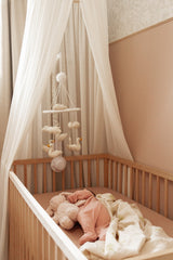 Ciel de lit en voile - Sable doux - Veille sur toi