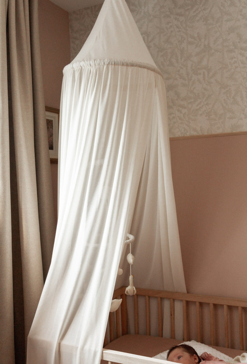 Ciel de lit en voile - Sable doux - Veille sur toi