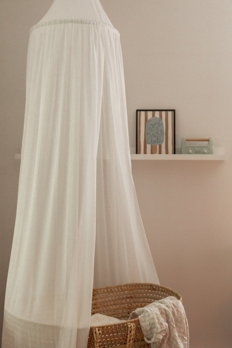 Ciel de lit en voile - Blanc - Veille sur toi