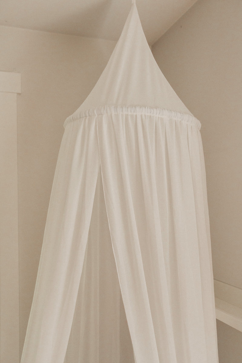 Ciel de lit en voile - Blanc - Veille sur toi