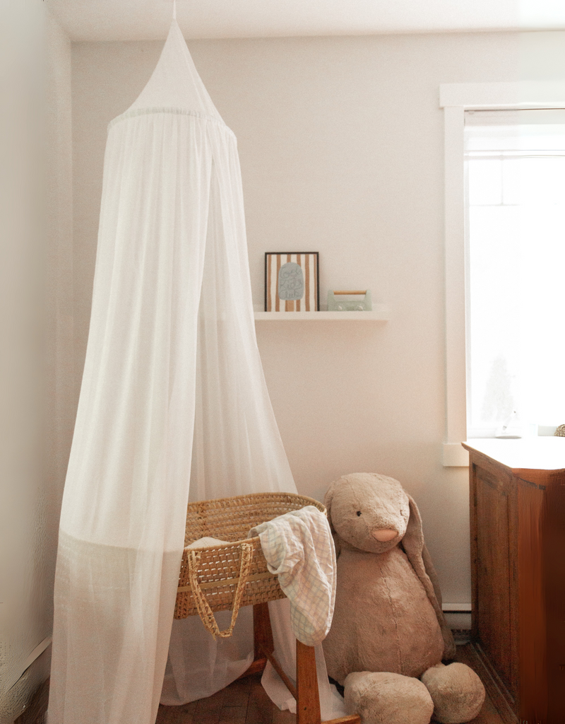 Ciel de lit en voile - Blanc - Veille sur toi