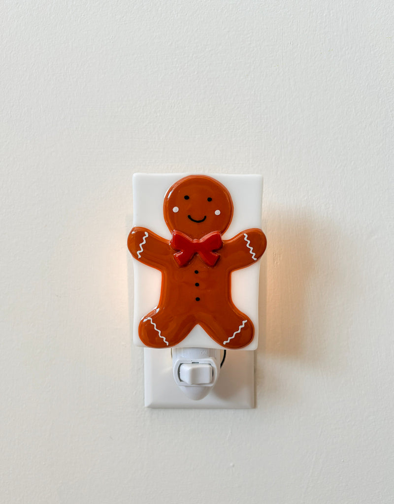 Veilleuse en verre fusionnée de Noël pour enfant - Ti-biscuit de Noël - Veille sur toi