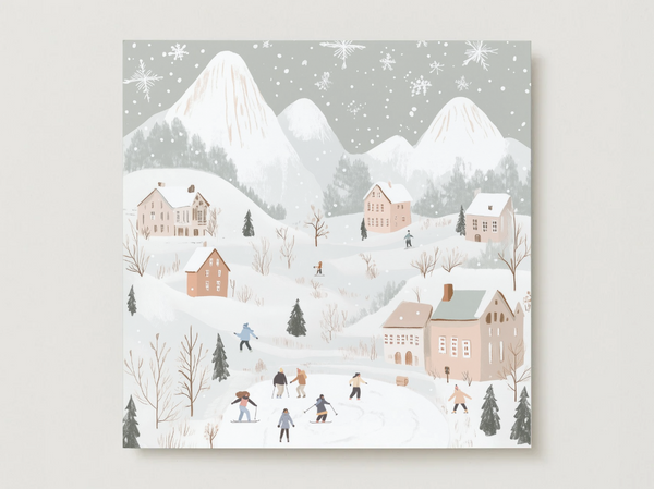 Carte de souhaits de Noël - Paysage enneigé - Veille sur toi