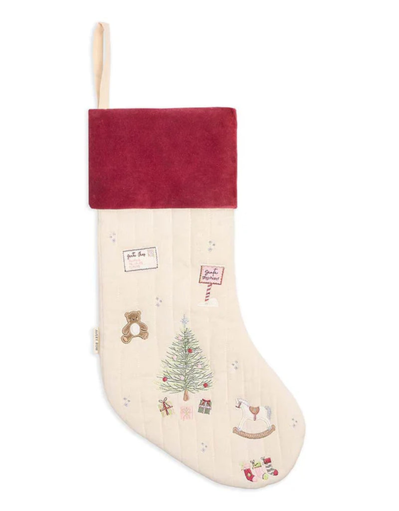 Bas de Noël en coton biologique matelassé et avec détails brodés - Matin de Noël - Avery Row | Veille sur toi