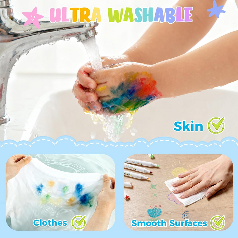 Set of 24 washable acrylic markers with storage bag - Ohuhu