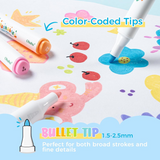 Set of 24 washable acrylic markers with storage bag - Ohuhu