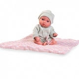 Antonio Juan ANT-85318-Vert Poupée Picolin 21 cm - Poupée avec suce et couverture enveloppante - Antonio Juan Vêtement vert - couverture plume vendu par Veille sur toi