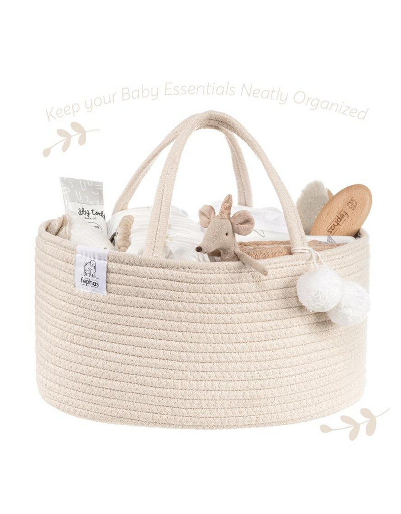 Panier à langer en corde de coton - Beige - Fephas