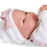 Bimba Doll 37 cm - Crying Doll with Little Bed - Antonio Juan