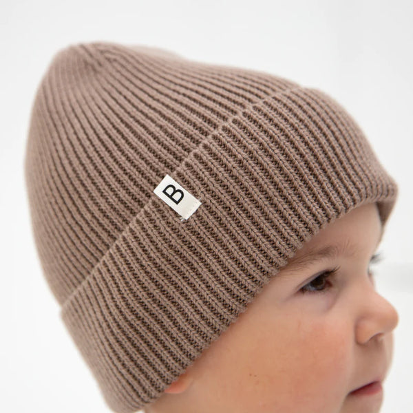 Bonnet pour bébés et enfants en tricot - Cappuccino - Bajoue
