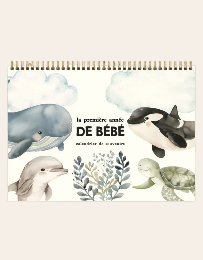 Calendriers de première année de bébé – Animaux marins - Rainbows & Lollipops