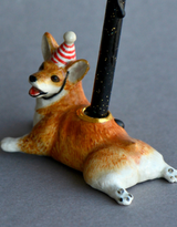 Camp Hollow SURCT0014 Porte-bougie en porcelaine - Cake Topper - Corgi - Camp Hollow vendu par Veille sur toi