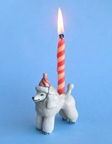 Camp Hollow SURCT0039 Porte-bougie en porcelaine - Cake Topper - Caniche - Camp Hollow vendu par Veille sur toi